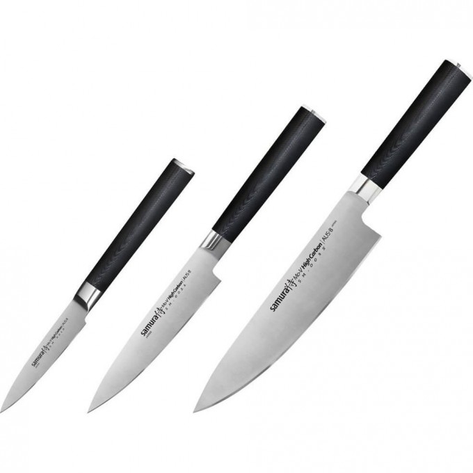 Набор из 3-х ножей SAMURA MO-V SM-0220 SM-0220/A Набор из 3-х ножей SAMURA MO-V SM-0220 SM-0220/A