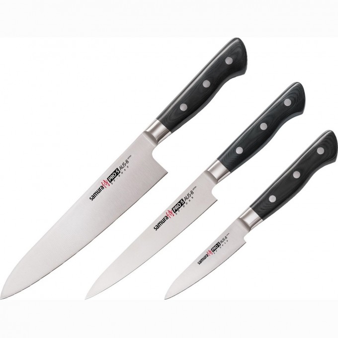 Набор из 3-х ножей SAMURA PRO-S SP-0220/Y (SP-0220/K) Набор из 3-х ножей SAMURA PRO-S SP-0220/Y (SP-0220/K)