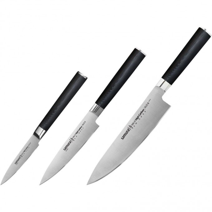 Набор из 3 ножей "SAMURA MO-V" (10, 21, 85), G-10 SM-0230/K Набор из 3 ножей "SAMURA MO-V" (10, 21, 85), G-10 SM-0230/K