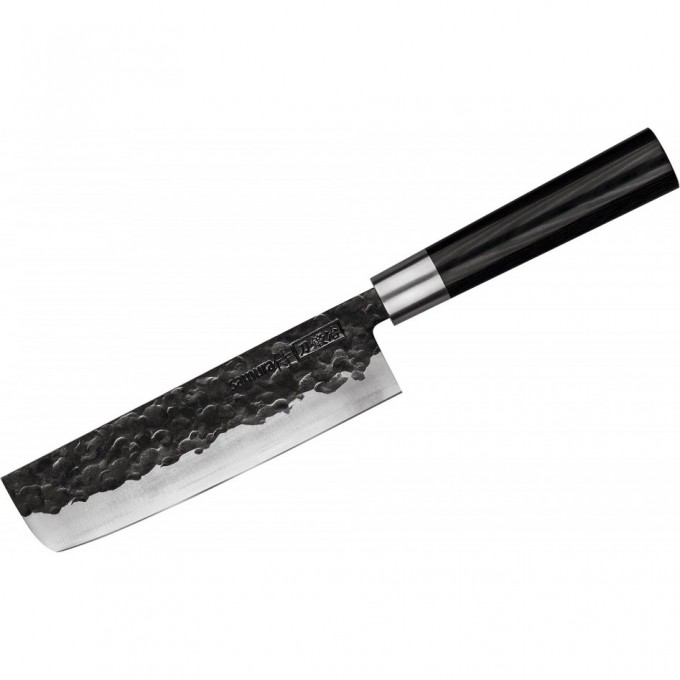 Набор: нож кухонный SAMURA BLACKSMITH НАКИРИ гвоздичное масло, салфетка SBL-0043C Набор: нож кухонный SAMURA BLACKSMITH НАКИРИ гвоздичное масло, салфетка SBL-0043C