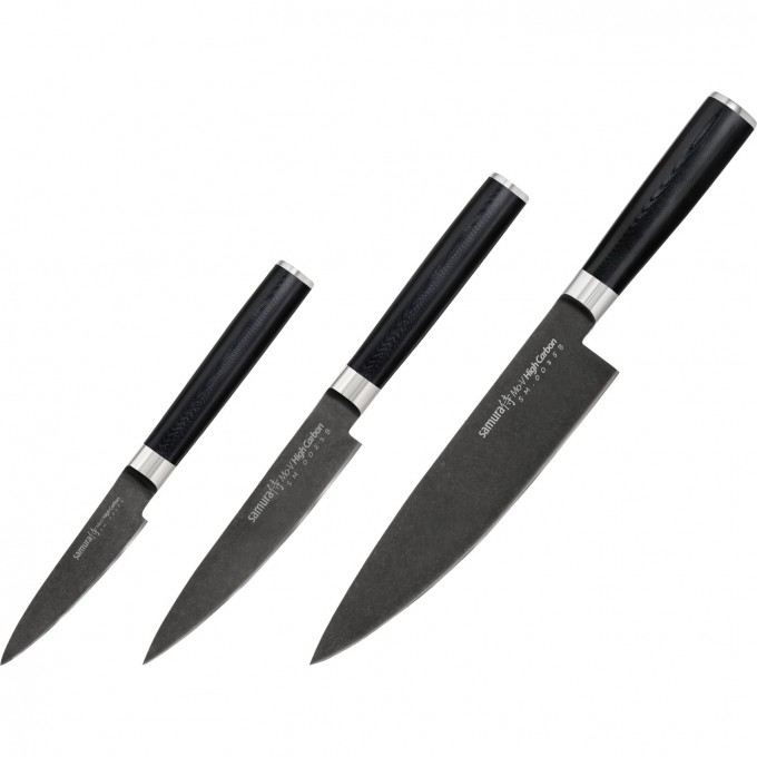 Набор из 3-х ножей SAMURA MO-V STONEWASH SM-0220B SM-0220B/K Набор из 3-х ножей SAMURA MO-V STONEWASH SM-0220B SM-0220B/K